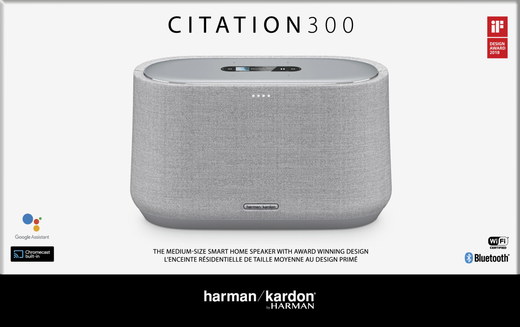 Citation 300, Voice-activated speaker | WaveMotion Assistant, with Google LCD