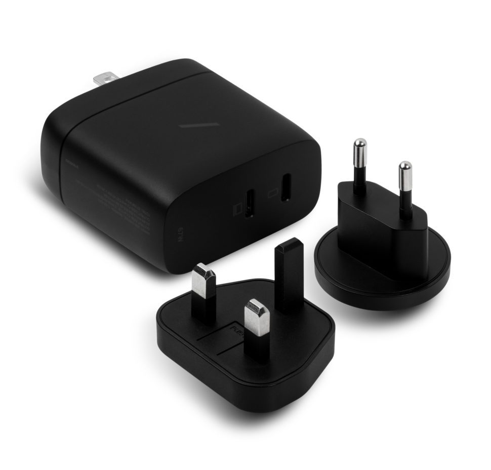 Fast Gan Charger PD 67W with travel Adapter, (Black)